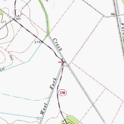 Topographic Map of West Fork Canoe Creek, KY