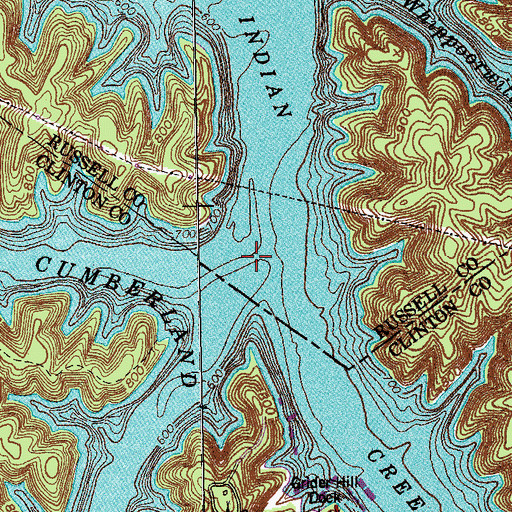Topographic Map of West Fork Indian Creek, KY