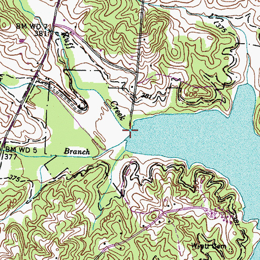 Topographic Map of West Fork Ruff Creek, KY