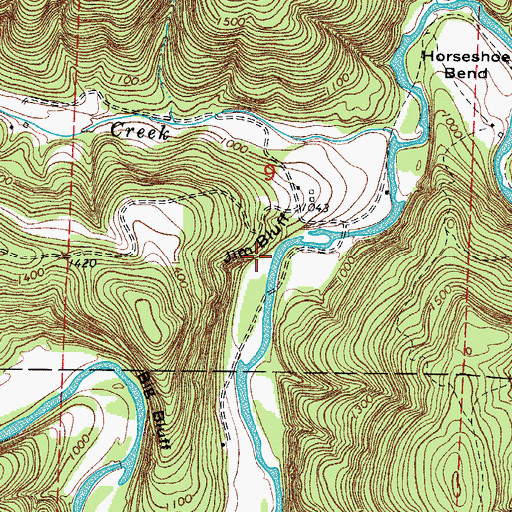 Topographic Map of Jim Bluff, AR