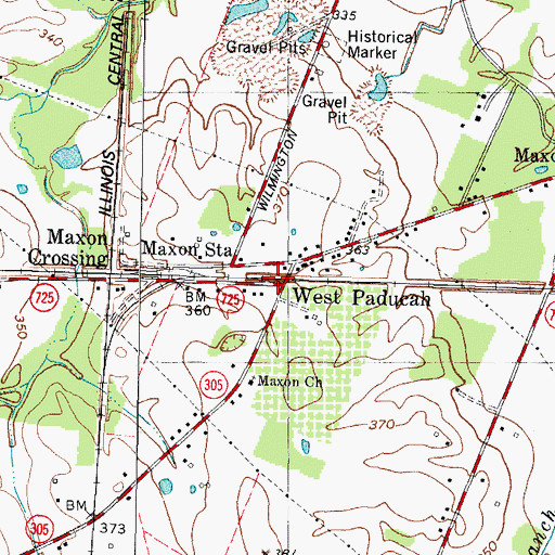 Topographic Map of West Paducah, KY