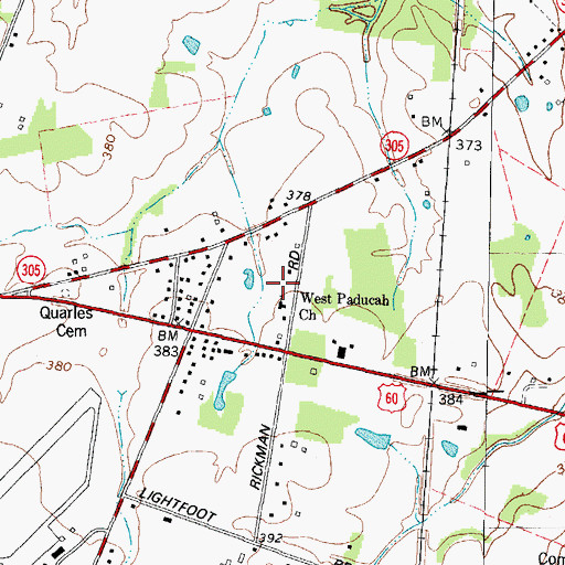 Topographic Map of West Paducah Church, KY