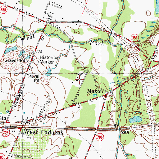 Topographic Map of West Paducah School, KY