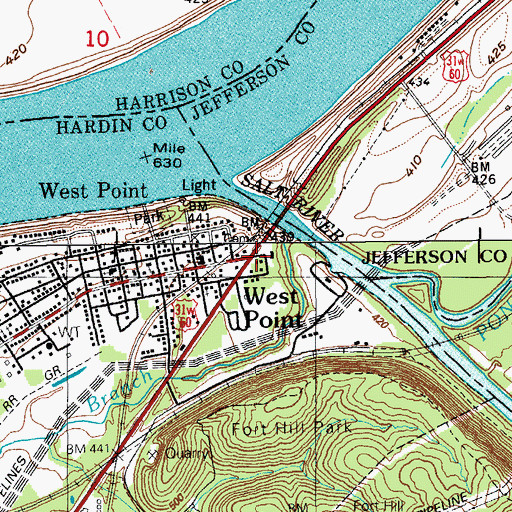 Topographic Map of West Point, KY