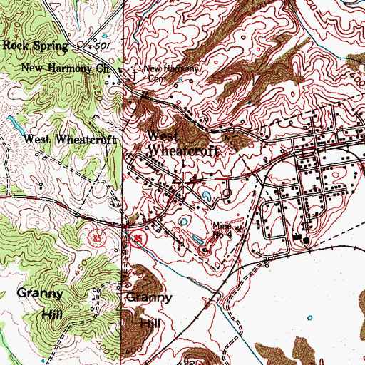 Topographic Map of West Wheatcroft, KY