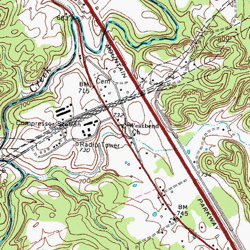 Topographic Map of Westbend Church, KY