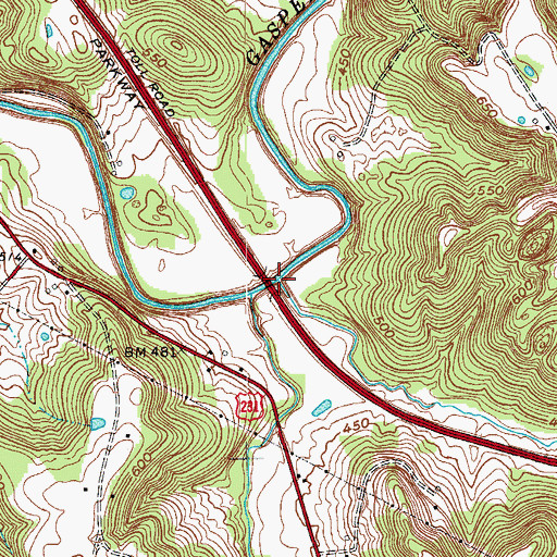 Topographic Map of Westbrook Creek, KY