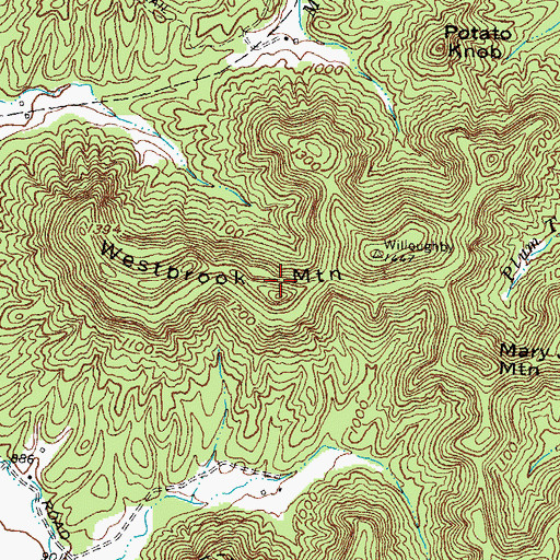 Topographic Map of Westbrook Mountain, KY