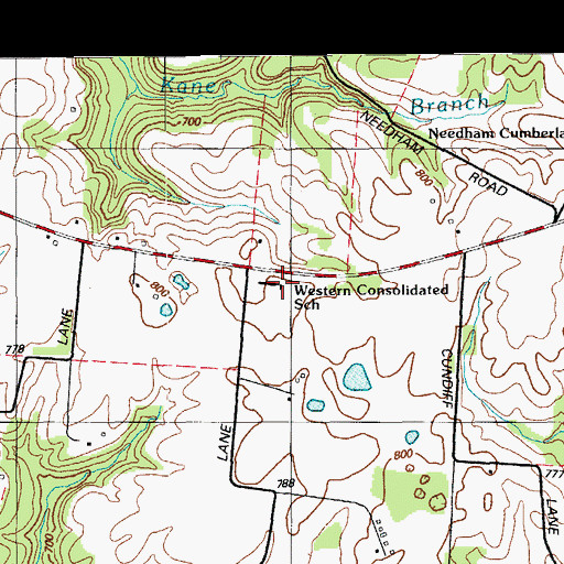 Topographic Map of Western Consolidated School, KY