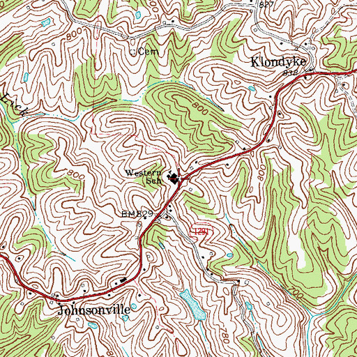 Topographic Map of Western School, KY