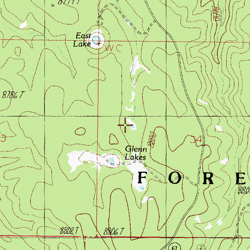 Topographic Map of Glenn Lakes, AZ