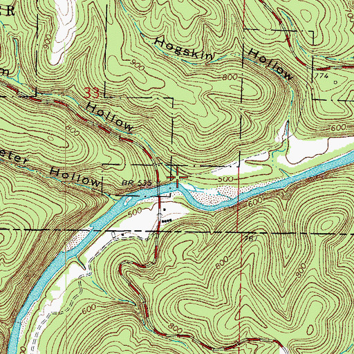 Topographic Map of Jim Hollow, AR
