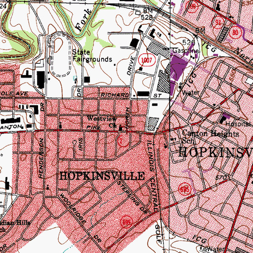 Topographic Map of Westview Church, KY