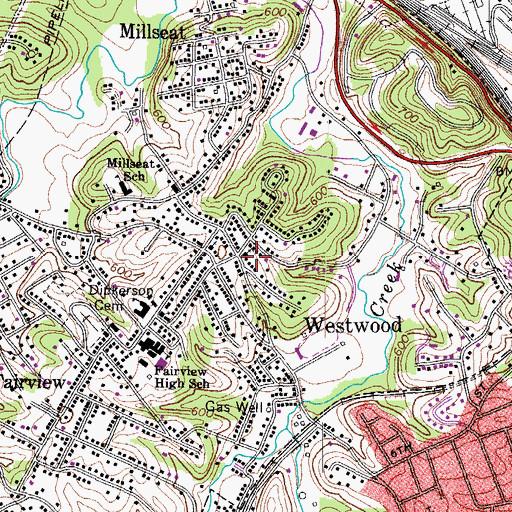 Topographic Map of Westwood, KY
