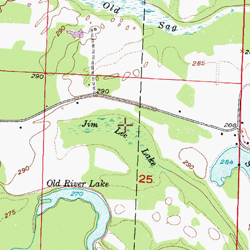 Topographic Map of Jim Lee Lake, AR