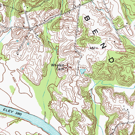 Topographic Map of Whalen Cemetery, KY