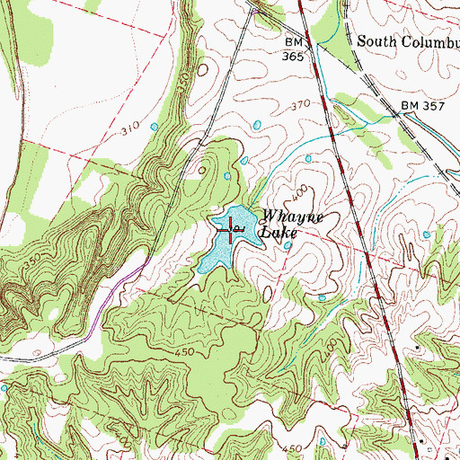 Topographic Map of Whayne Lake, KY