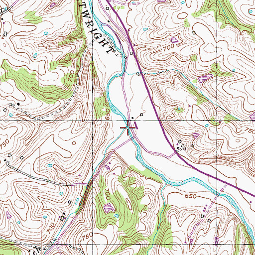 Topographic Map of Wheatley Branch, KY