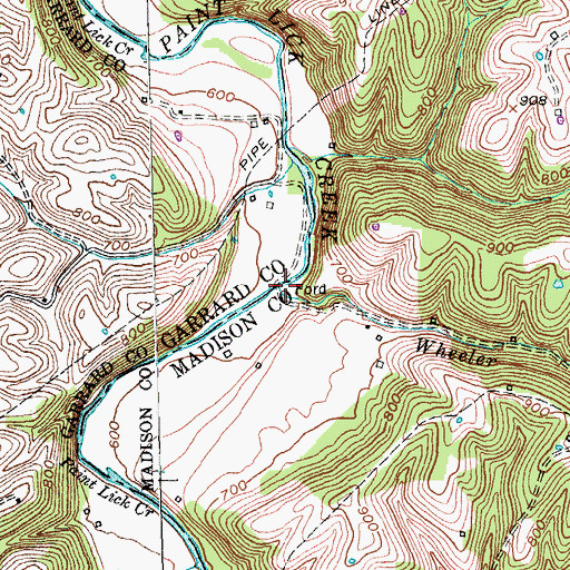 Topographic Map of Wheeler Branch, KY