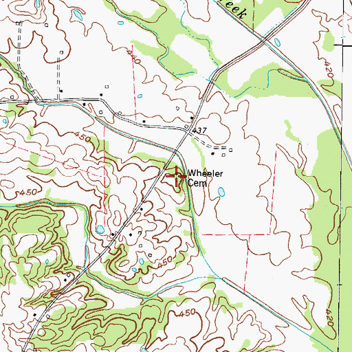 Topographic Map of Wheeler Cemetery, KY