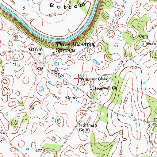 Topographic Map of Wheeler Cemetery, KY