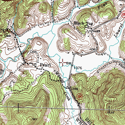 Topographic Map of Wheeler Creek, KY