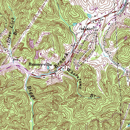 Topographic Map of Whetstone Branch, KY