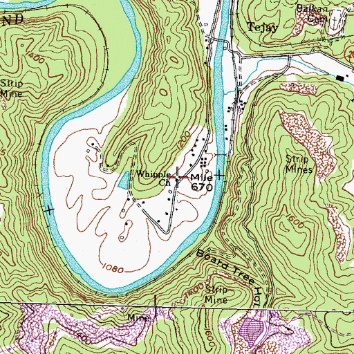 Topographic Map of Whipple Church, KY