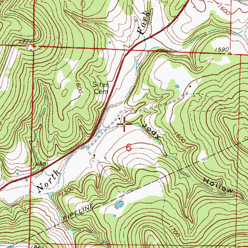 Topographic Map of Jody Hollow, AR