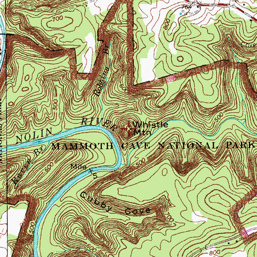 Topographic Map of Whistle Mountain, KY