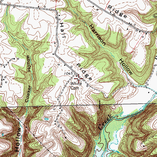 Topographic Map of White Cemetery, KY
