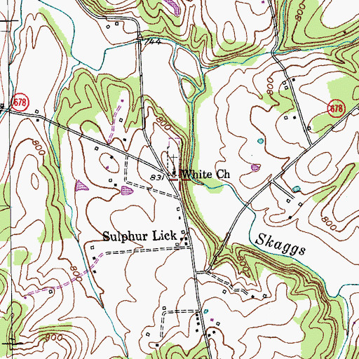 Topographic Map of White Church, KY