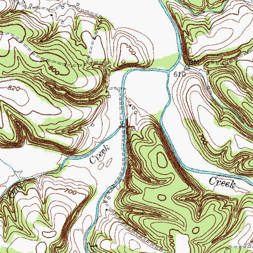 Topographic Map of White Creek, TN