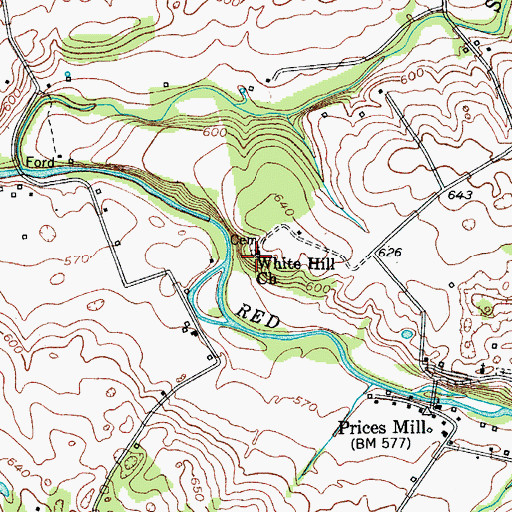 Topographic Map of White Hill Church, KY