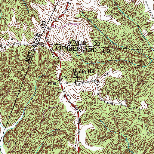 Topographic Map of White Hill Church, KY