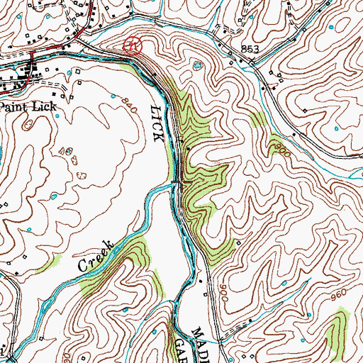 Topographic Map of White Lick Creek, KY