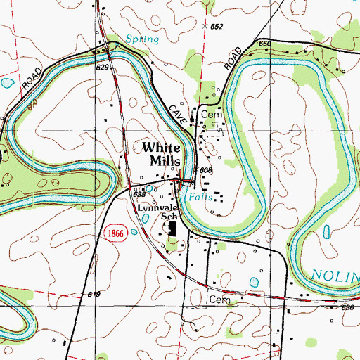 Topographic Map of White Mills, KY