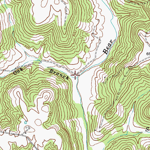 Topographic Map of White Oak Branch, KY