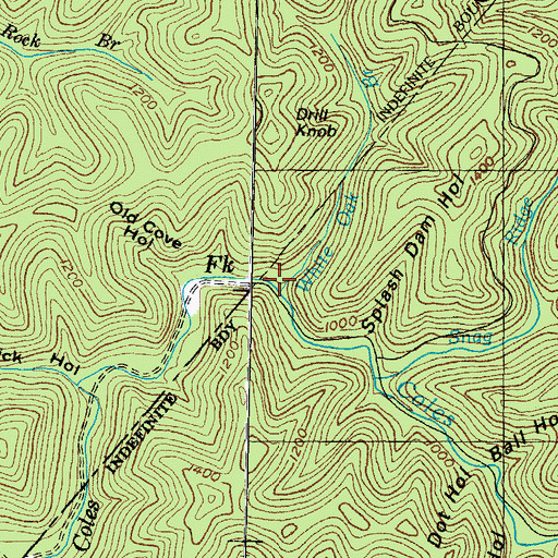 Topographic Map of White Oak Branch, KY