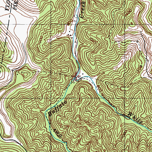 Topographic Map of White Oak Branch, KY