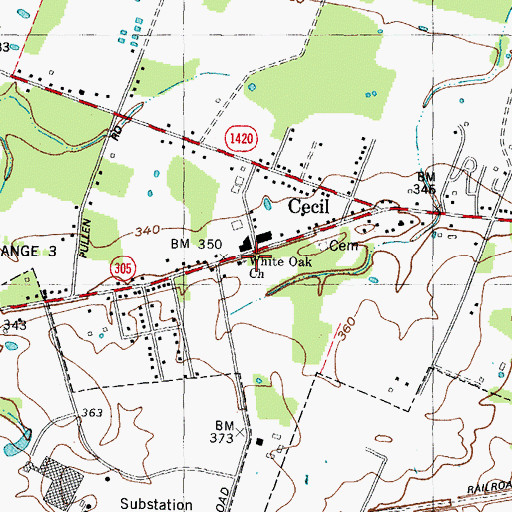Topographic Map of White Oak Church, KY