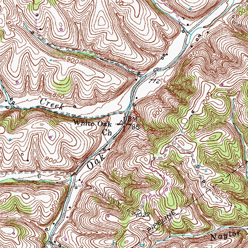 Topographic Map of White Oak Christian Church, KY