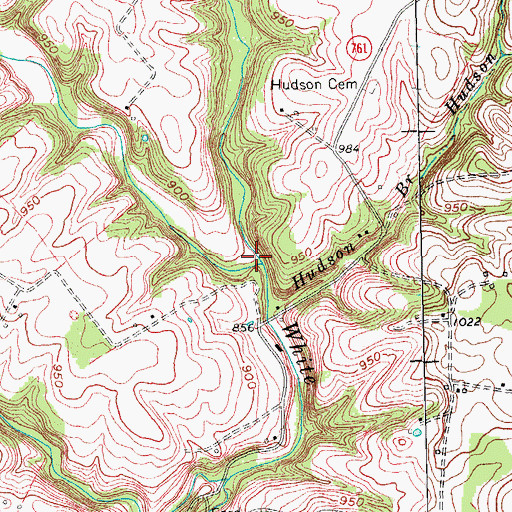 Topographic Map of White Oak Creek, KY