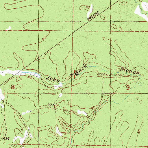 Topographic Map of John Mack Slough, AR