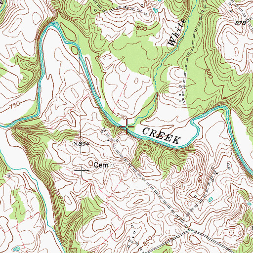 Topographic Map of White Oak Creek, KY