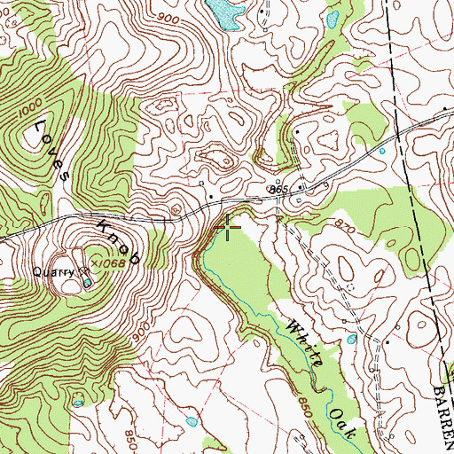 Topographic Map of White Oak Creek, KY