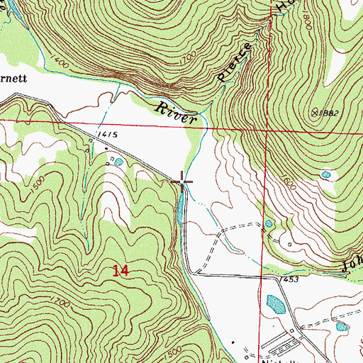 Topographic Map of John Turner Fork, AR