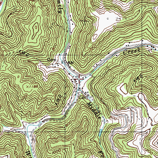 Topographic Map of White Oak Fork, KY