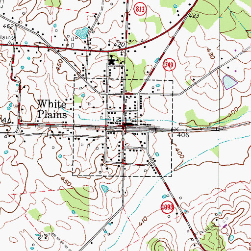 Topographic Map of White Plains, KY