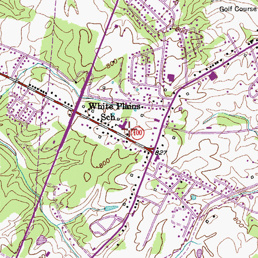 Topographic Map of White Plains School, KY